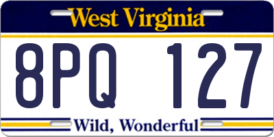 WV license plate 8PQ127