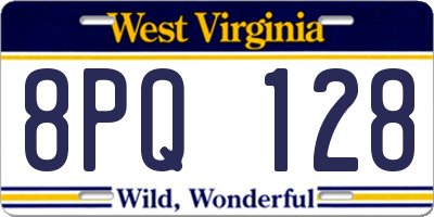WV license plate 8PQ128