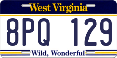 WV license plate 8PQ129