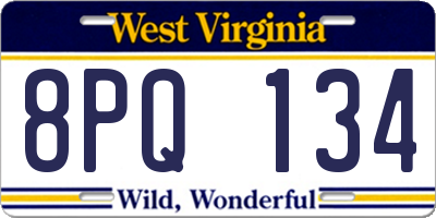 WV license plate 8PQ134