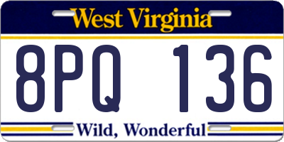 WV license plate 8PQ136
