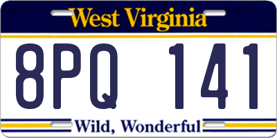 WV license plate 8PQ141