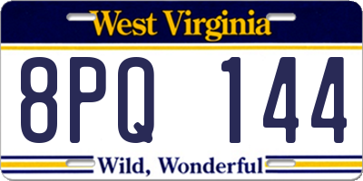 WV license plate 8PQ144