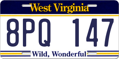 WV license plate 8PQ147