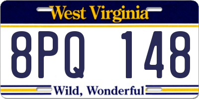 WV license plate 8PQ148