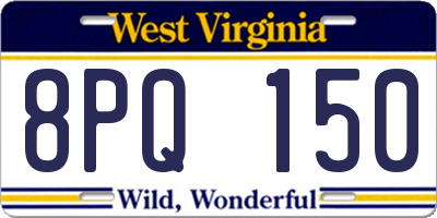 WV license plate 8PQ150
