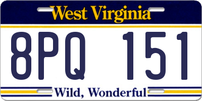WV license plate 8PQ151