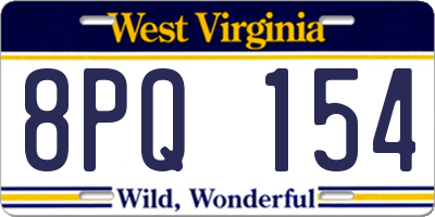 WV license plate 8PQ154