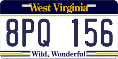 WV license plate 8PQ156