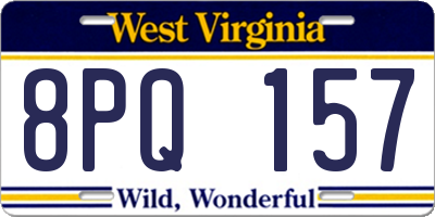WV license plate 8PQ157