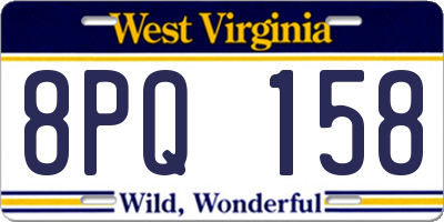 WV license plate 8PQ158