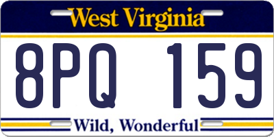 WV license plate 8PQ159