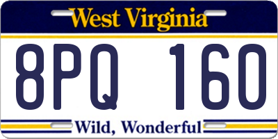 WV license plate 8PQ160