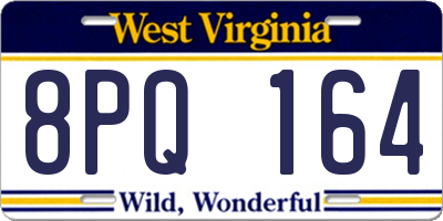 WV license plate 8PQ164