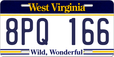 WV license plate 8PQ166