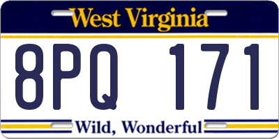 WV license plate 8PQ171