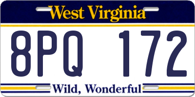 WV license plate 8PQ172