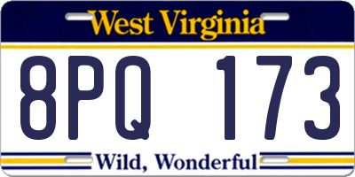 WV license plate 8PQ173