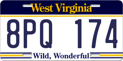 WV license plate 8PQ174