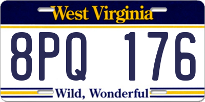 WV license plate 8PQ176