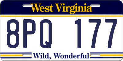 WV license plate 8PQ177