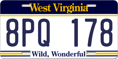 WV license plate 8PQ178