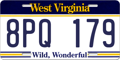 WV license plate 8PQ179