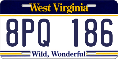WV license plate 8PQ186