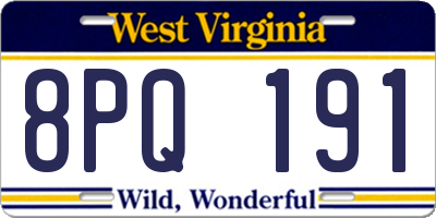 WV license plate 8PQ191