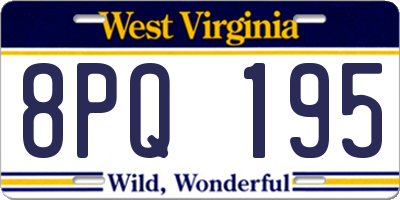 WV license plate 8PQ195
