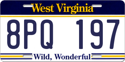 WV license plate 8PQ197