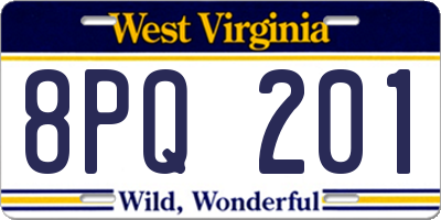 WV license plate 8PQ201