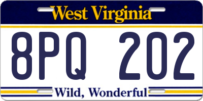WV license plate 8PQ202