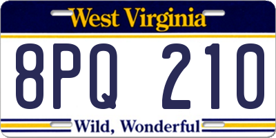 WV license plate 8PQ210