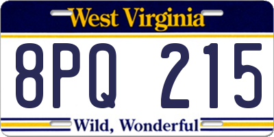 WV license plate 8PQ215