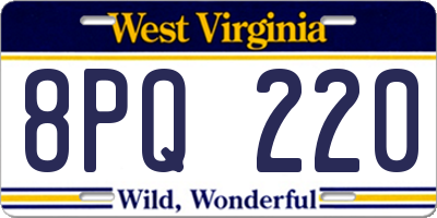 WV license plate 8PQ220