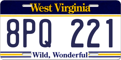 WV license plate 8PQ221