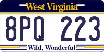 WV license plate 8PQ223