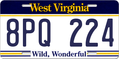 WV license plate 8PQ224