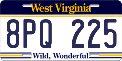 WV license plate 8PQ225