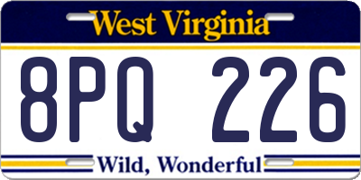 WV license plate 8PQ226