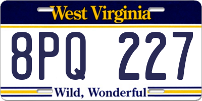 WV license plate 8PQ227