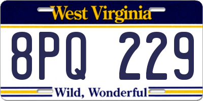 WV license plate 8PQ229