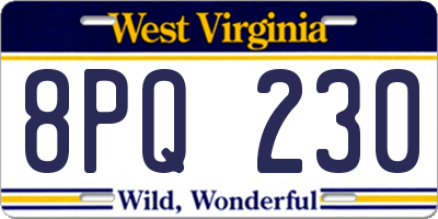 WV license plate 8PQ230