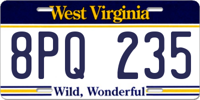 WV license plate 8PQ235