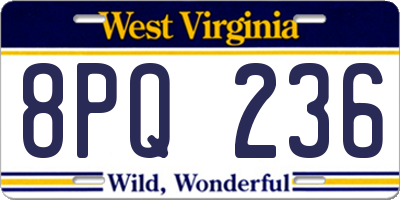 WV license plate 8PQ236