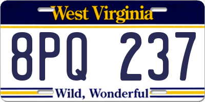 WV license plate 8PQ237