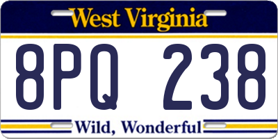 WV license plate 8PQ238
