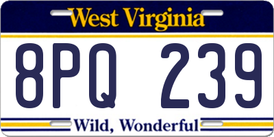 WV license plate 8PQ239