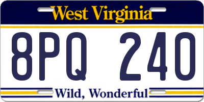 WV license plate 8PQ240